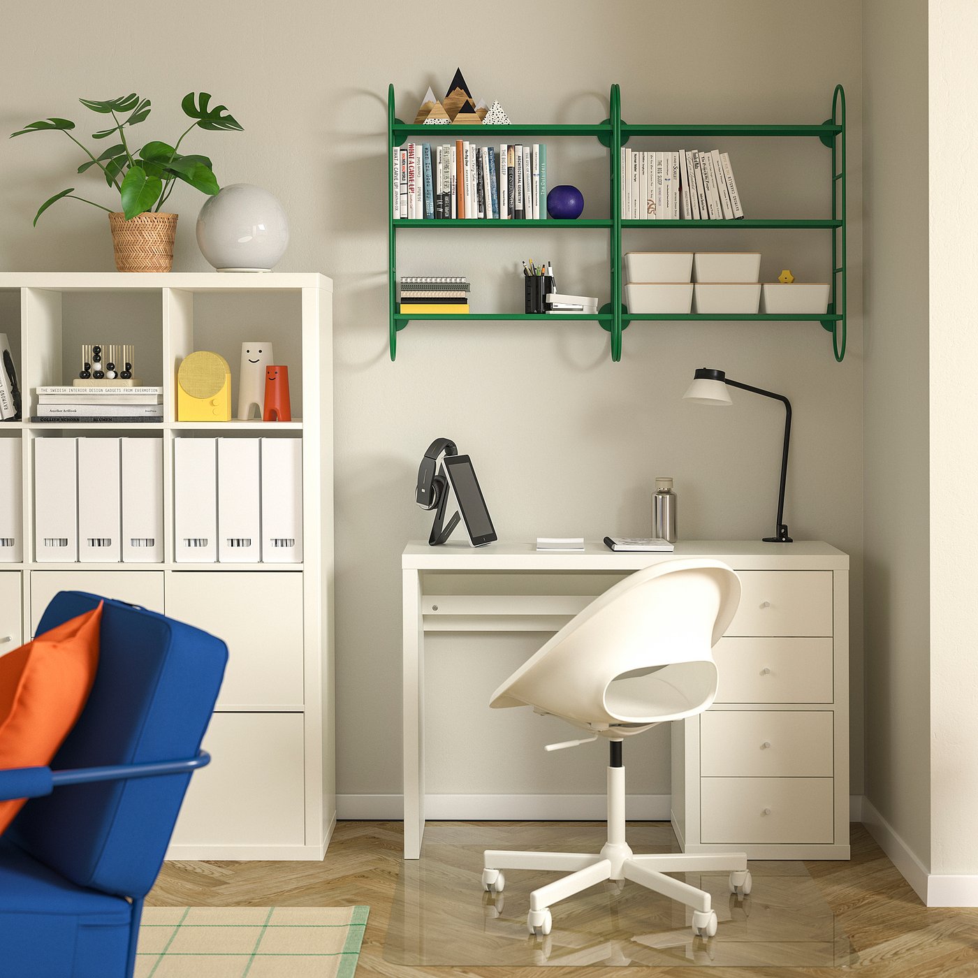 FÄRGSÄTTARE wall shelf combination, green
