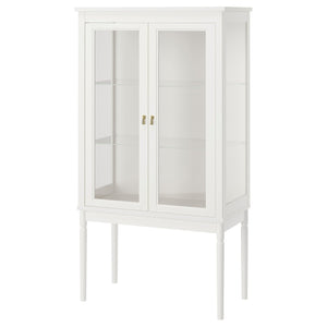 FÄRJKARL glass-door cabinet, off-white, 87x45x161 cm