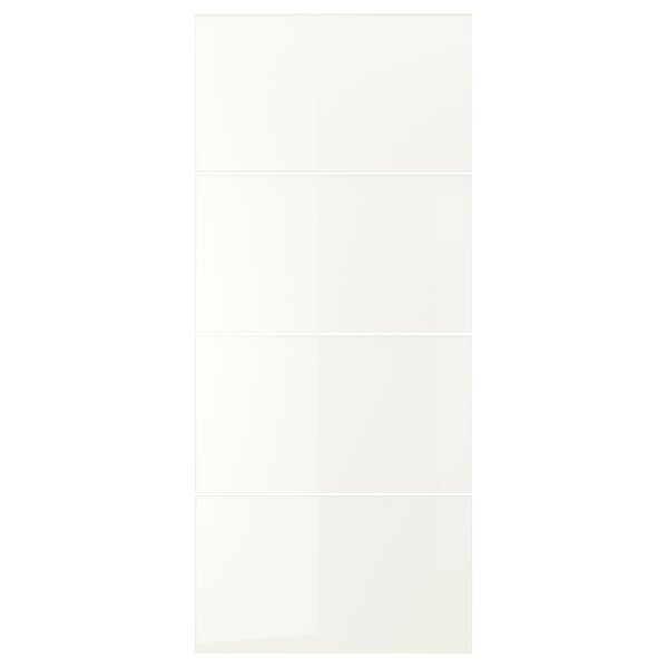 FÄRVIK 4 panels for sliding door frame, white glass, 100x236 cm