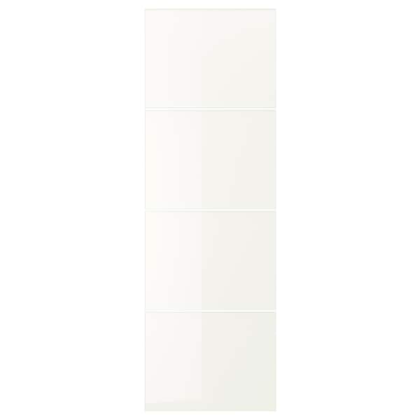 FÄRVIK 4 panels for sliding door frame, white glass, 75x236 cm