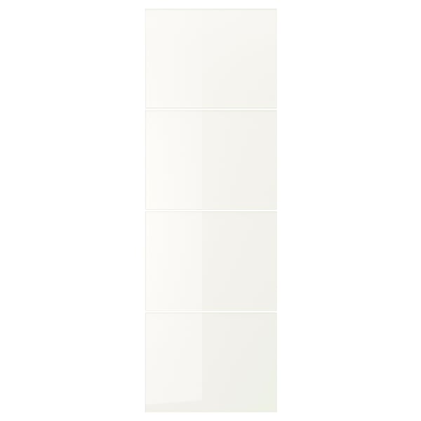 FÄRVIK 4 panels for sliding door frame, white glass, 75x236 cm