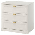 FÅGELFJÄLLET chest of 3 drawers, off-white, 82x51x78 cm