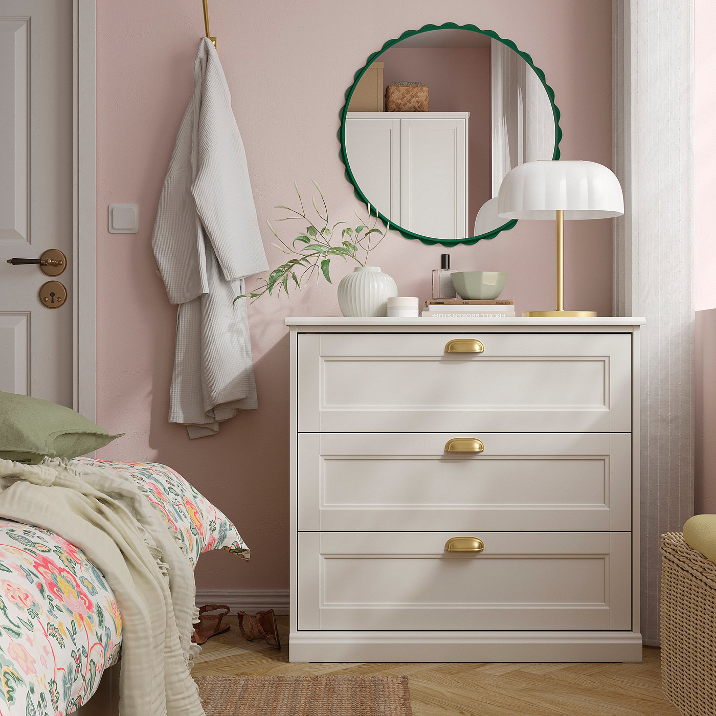 FÅGELFJÄLLET chest of 3 drawers, off-white, 82x51x78 cm
