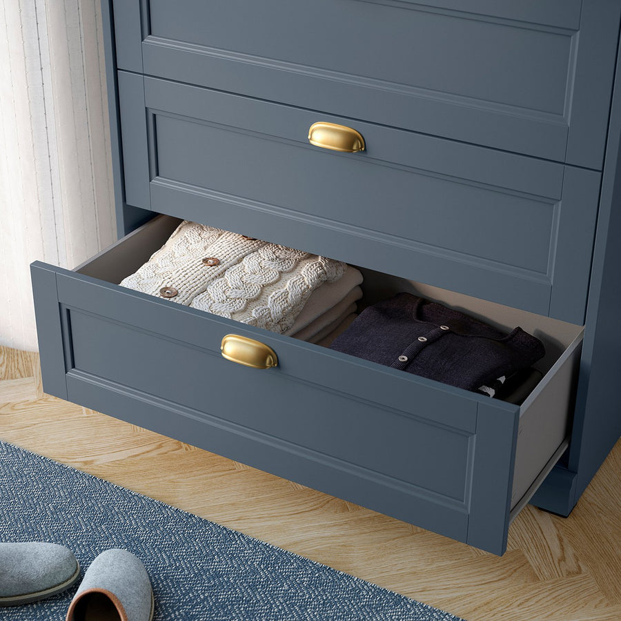 FÅGELFJÄLLET chest of 3 drawers, dark grey-blue, 82x51x78 cm