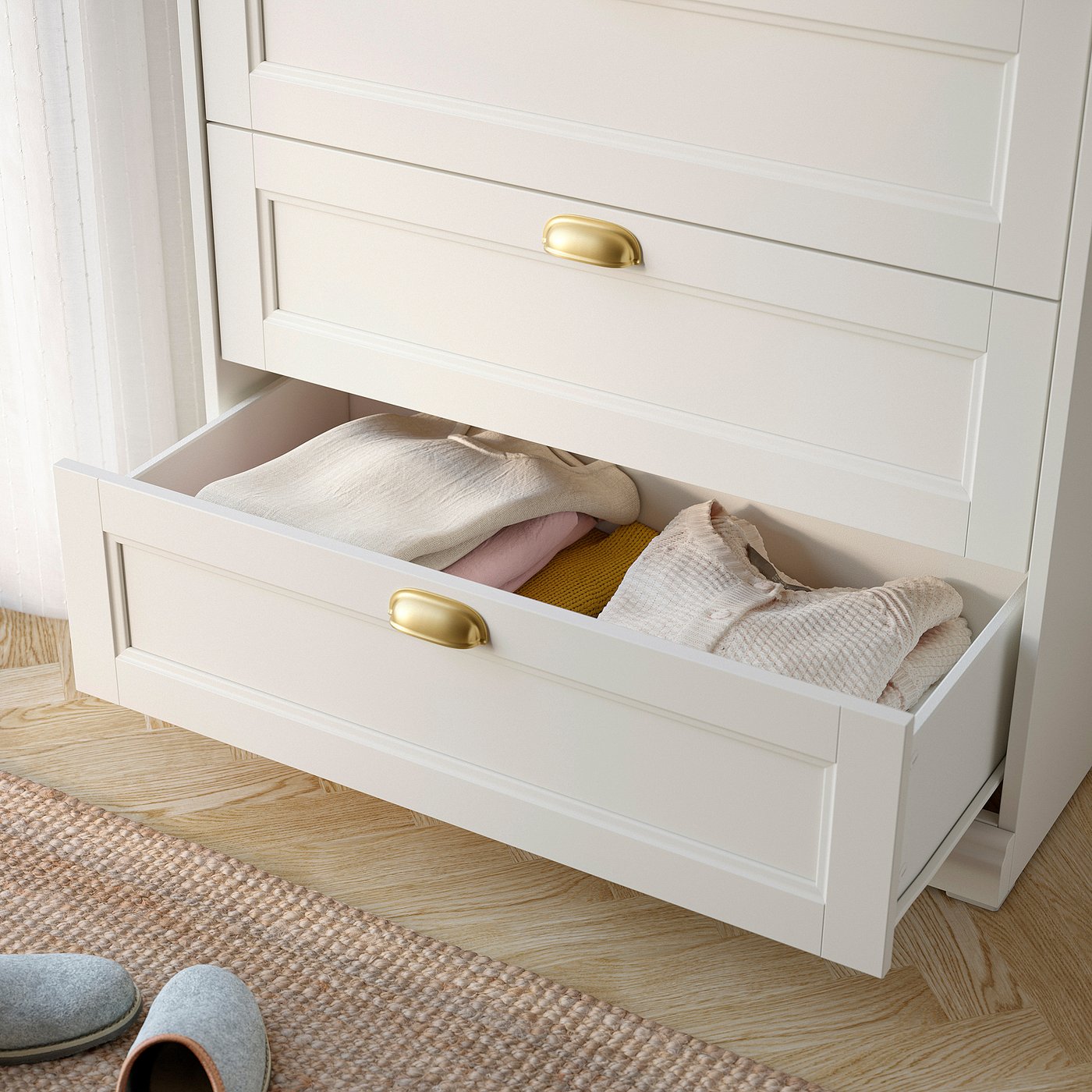 FÅGELFJÄLLET chest of 4 drawers, off-white, 82x51x101 cm