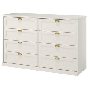 FÅGELFJÄLLET chest of 8 drawers, off-white, 160x51x101 cm