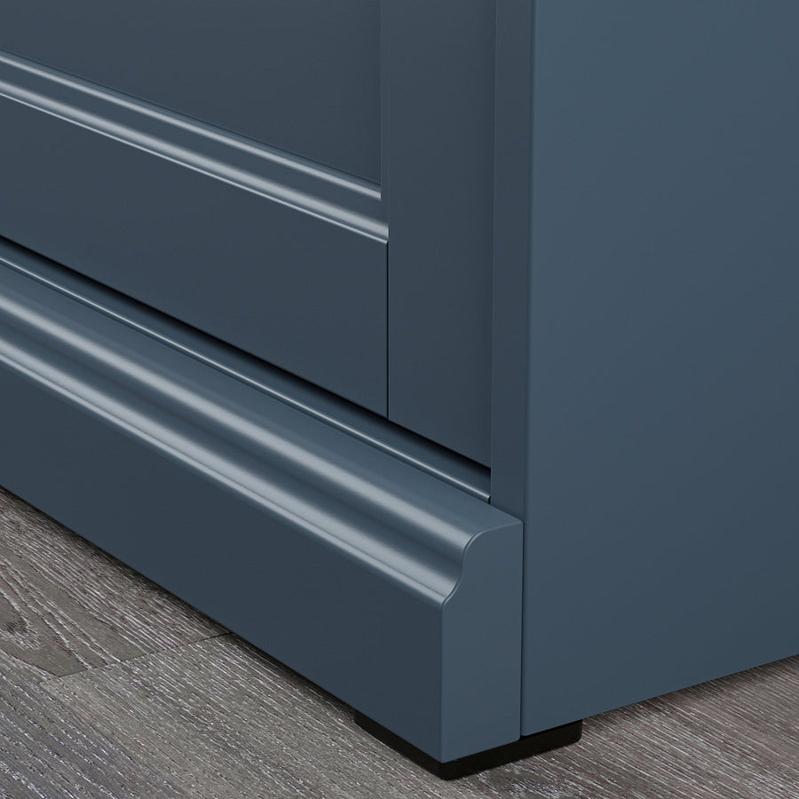 FÅGELFJÄLLET chest of 8 drawers, dark grey-blue, 160x51x101 cm