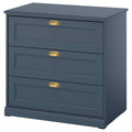 FÅGELFJÄLLET chest of 3 drawers, dark grey-blue, 82x51x78 cm