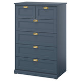 FÅGELFJÄLLET chest of 6 drawers, dark grey-blue, 82x51x123 cm