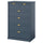 FÅGELFJÄLLET chest of 6 drawers, dark grey-blue, 82x51x123 cm