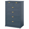 FÅGELFJÄLLET chest of 6 drawers, dark grey-blue, 82x51x123 cm
