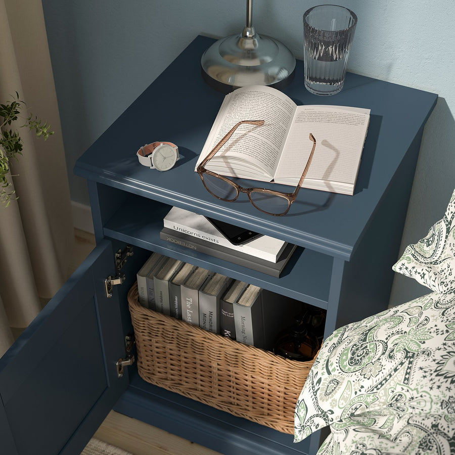 FÅGELFJÄLLET bedside table, dark grey-blue, 42x41x56 cm