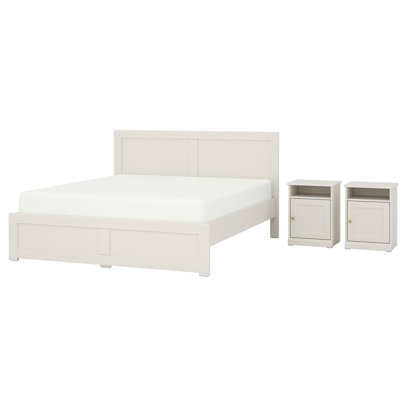 FÅGELFJÄLLET bedroom furniture, set of 3, off-white, 140x200 cm