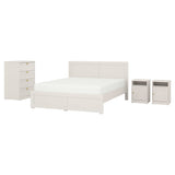 FÅGELFJÄLLET bedroom furniture, set of 4, off-white, 160x200 cm