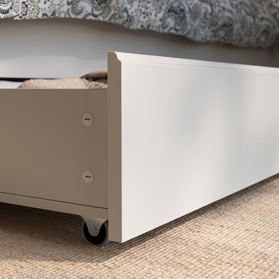 FÅGELFJÄLLET bed storage box, set of 2, off-white, 200 cm