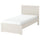 FÅGELFJÄLLET bed frame, off-white/Lönset, 90x200 cm