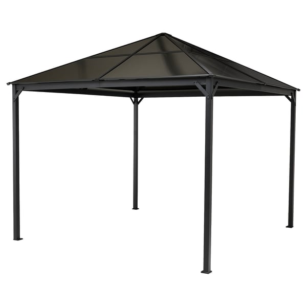 FÅGELÖN gazebo, black/black, 300x300 cm