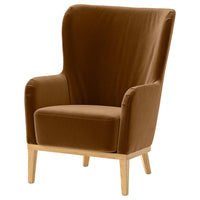 FAGERBACKEN cover for armchair, Alhamn dark yellow-brown