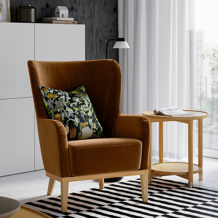 FAGERBACKEN armchair, Alhamn dark yellow-brown