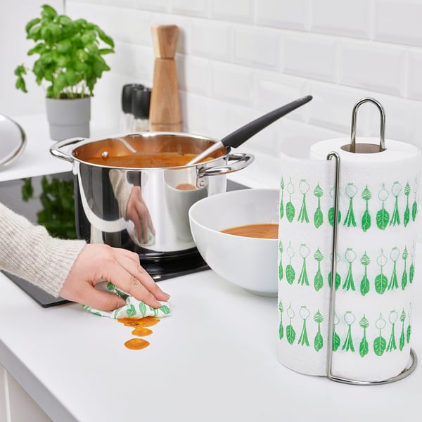 FAMILJ - FAMILJ Kitchen roll, patterned bright green/white
