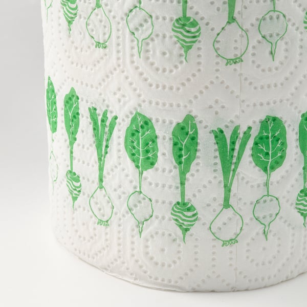FAMILJ - FAMILJ Kitchen roll, patterned bright green/white