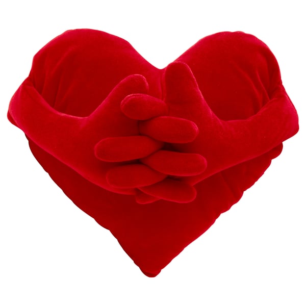 FAMNIG HJÄRTA cushion, red, 40x101 cm