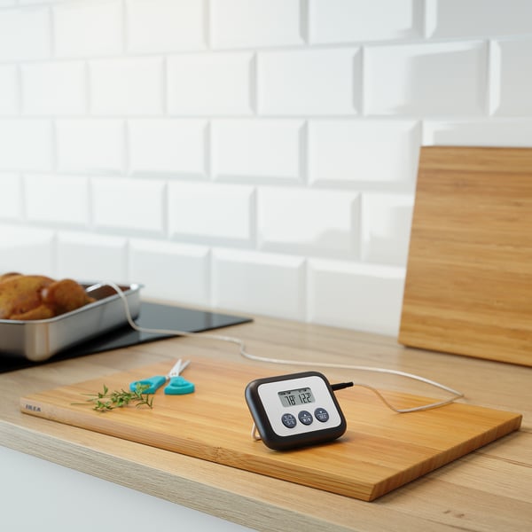 FANTAST meat thermometer/timer, digital black, 9x7 cm