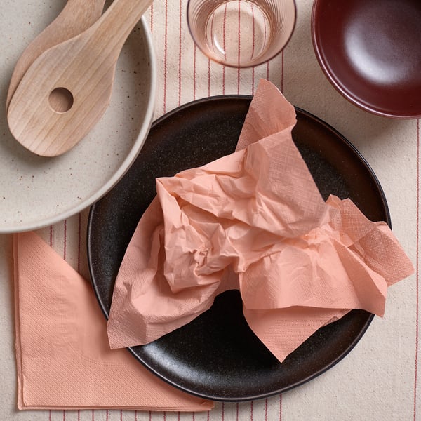 FANTASTISK paper napkin, orange-pink, 33x33 cm, 50 pack