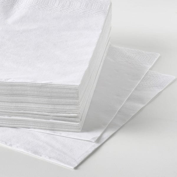 Ikea FANTASTISK - Paper napkin, white, 24x24 cm