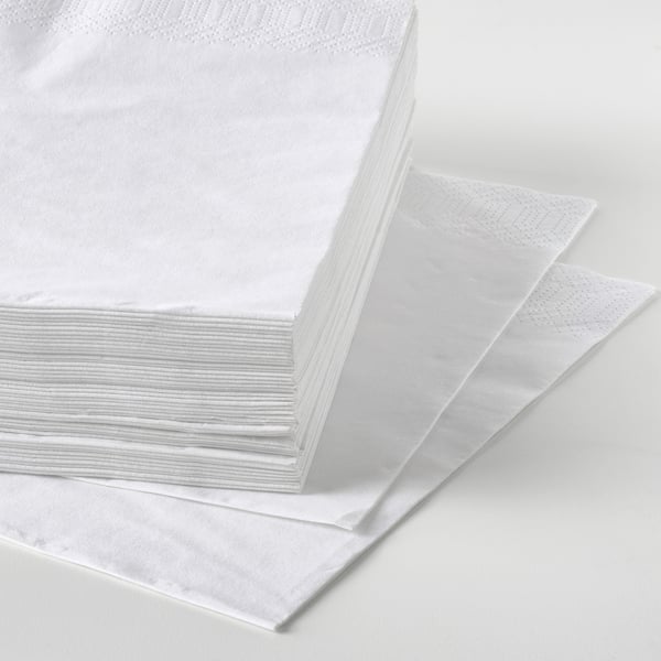 FANTASTISK paper napkin, white, 24x24 cm, 50 pack