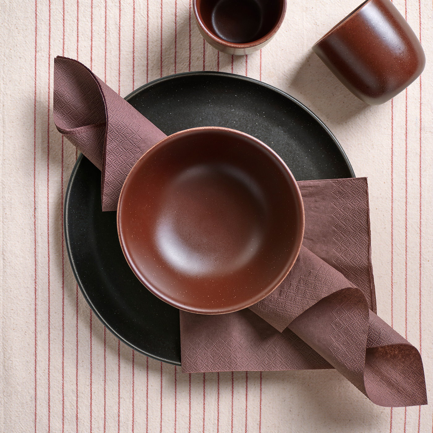 FANTASTISK paper napkin, brown-red, 33x33 cm, 50 pack