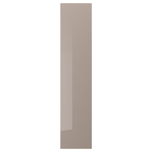 FARDAL door with hinges, high-gloss/dark beige, 50x229 cm