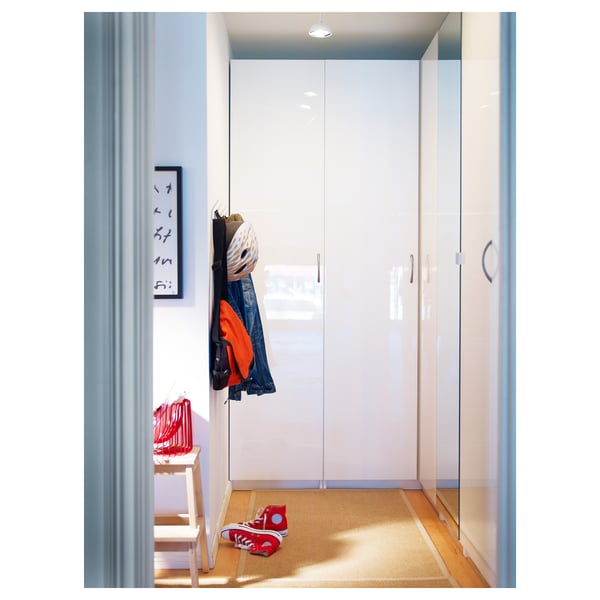 FARDAL door with hinges, high-gloss white, 50x229 cm