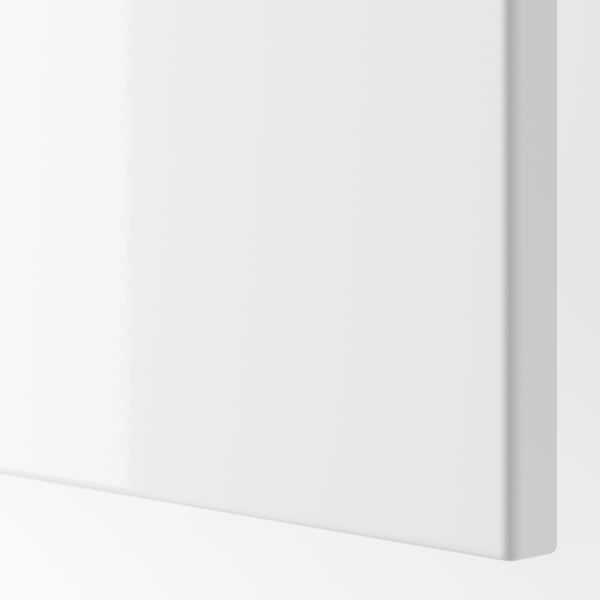 FARDAL door with hinges, high-gloss white, 25x195 cm