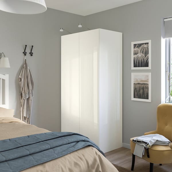 FARDAL door, high-gloss white, 25x195 cm