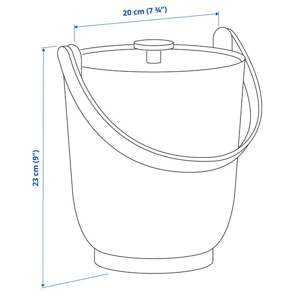 FARMARKVAST - Bin with lid for organic waste, grey-green, 4 l