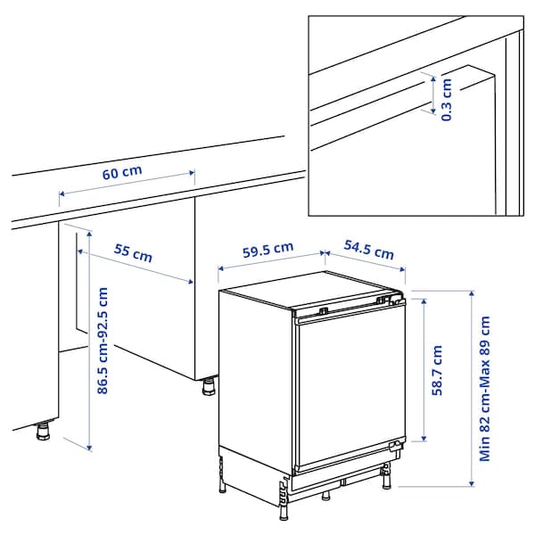 Ikea FASTNÄS - Undercounter refrigerator, IKEA 500 integrated,130 l