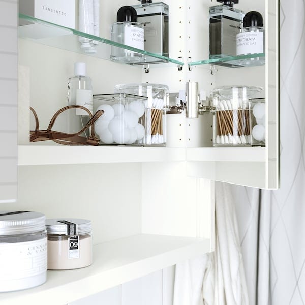 Ikea FAXÄLVEN - Mirror cabinet/integrated lighting, white, 80x15x95 cm