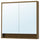 FAXÄLVEN mirror cabinet w built-in lighting, brown oak effect, 100x15x95 cm