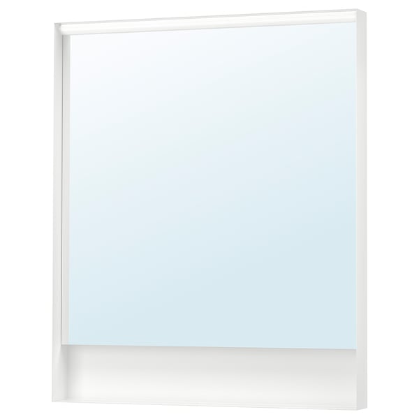 FAXÄLVEN mirror with built-in lighting, 80x95 cm