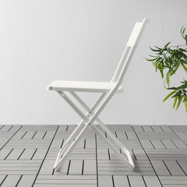FEJAN chair, outdoor, foldable white, 44x89x42 cm