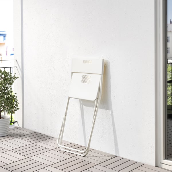 FEJAN chair, outdoor, foldable white, 44x89x42 cm