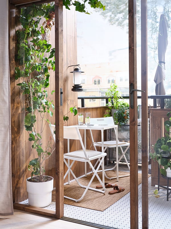 FEJAN chair, outdoor, foldable white, 44x89x42 cm