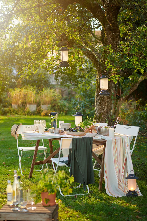 FEJAN chair, outdoor, foldable white, 44x89x42 cm