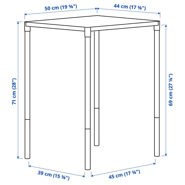 FEJAN table, outdoor, white, 50x44 cm