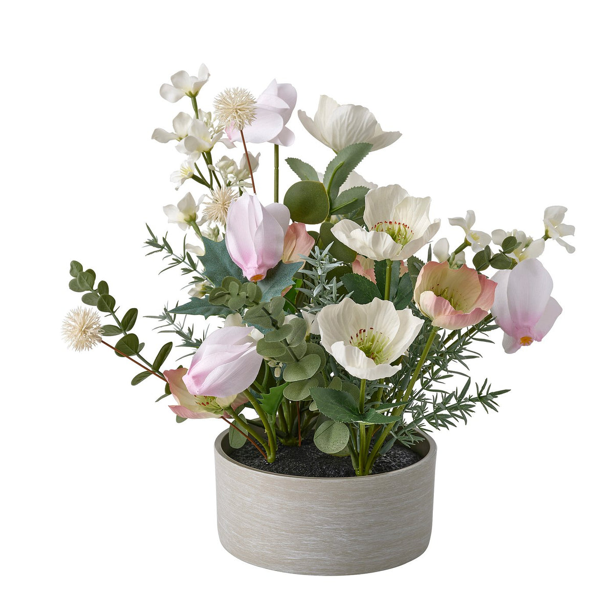 FEJKA artificial flower arrangement, in/outdoor pink/white, 15 cm