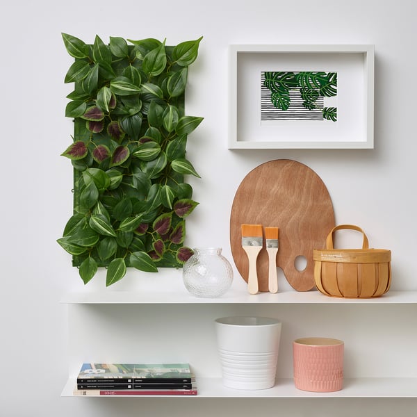 FEJKA - FEJKA Artificial plant, wall mounted/in/outdoor green/lilac, 26x26 cm