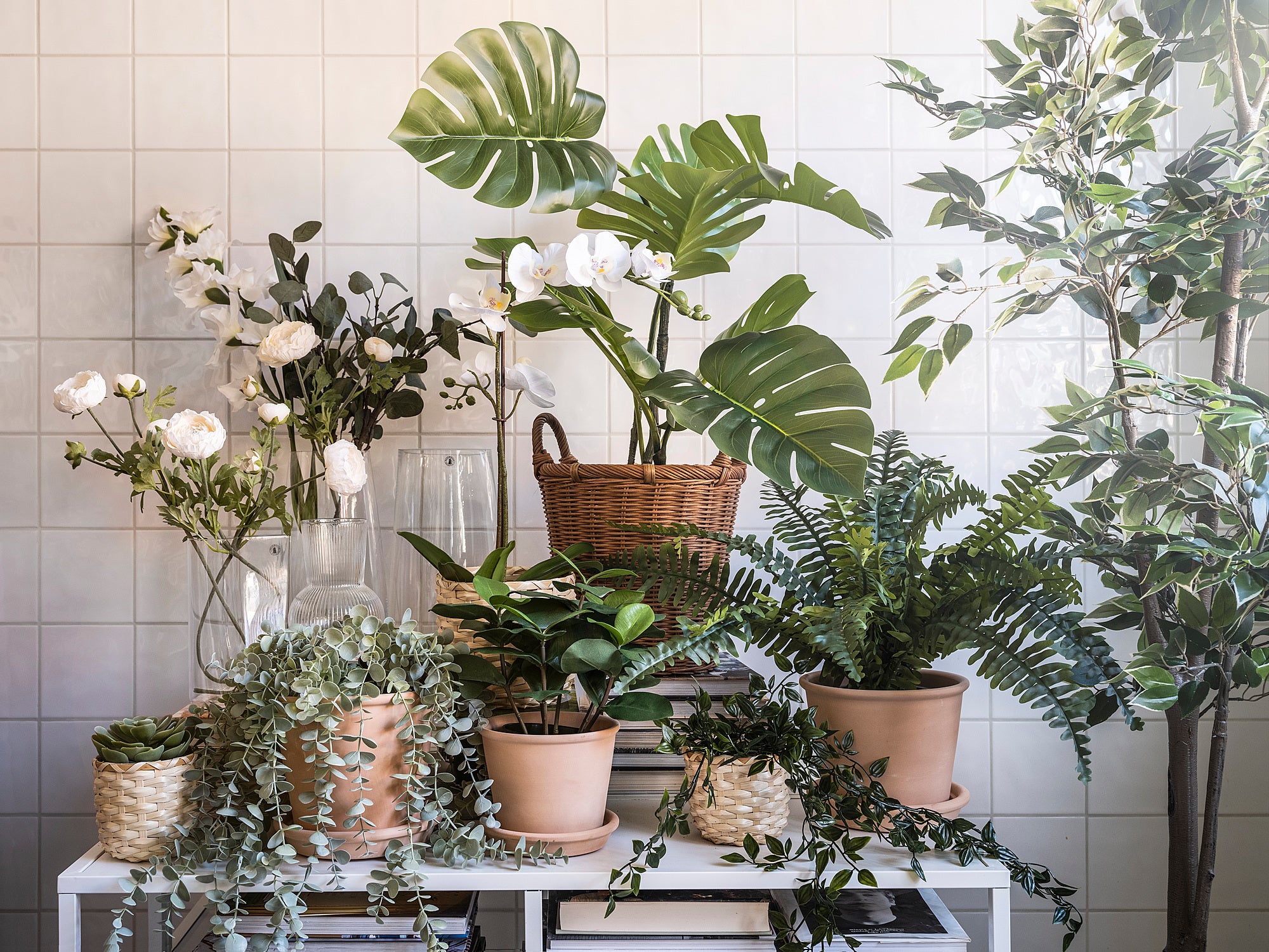 FEJKA artificial potted plant, in/outdoor hanging/eucalyptus, 9 cm