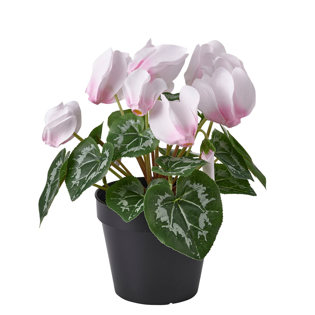 FEJKA artificial potted plant, in/outdoor Alpine violet/light pink, 12 cm