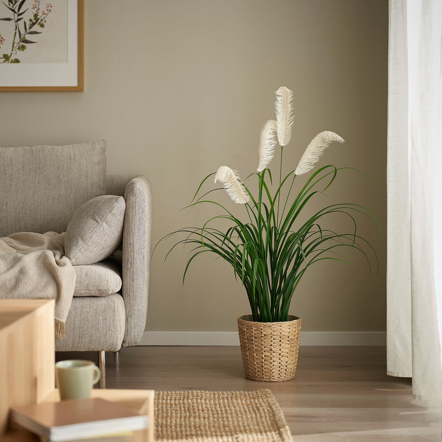 FEJKA artificial potted plant, in/outdoor/grass, 17 cm